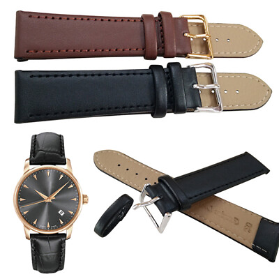 8mm 24mm Genuine Leather Watch Band Strap Replacement Watch Straps Brown Black C $1.98