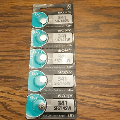 #ad 5 pc 341 SONY Watch Batteries SR714SW 341 0% MERCURY $11.50