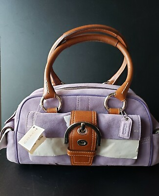 #ad COACH SOHO SIDE SATCHEL 8A23 Lilac Suede w Silver Hardware NWT Brand New Vintage $249.00