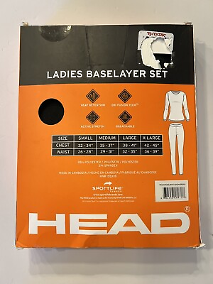 #ad Head Womens Base Layer Set Brand New In Sealed Box Size XL Black $27.00