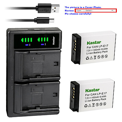 #ad Kastar Battery LTD2 USB Charger for Canon LP E17 LPE17 amp; Canon Rebel T7i T6s T6i $32.99