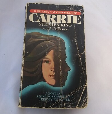 #ad Vtg Stephen King Carrie Paperback 1976 Book Horror Novel Girl Possessed $18.98