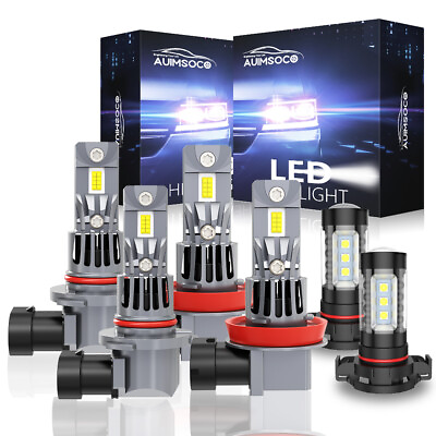 #ad LED Headlight Fog Light Bulbs Kit For Chevy Silverado 1500 2500 2007 2015 10000K $79.99