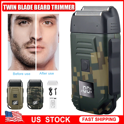 HOT USB Rechargeable 2 Blade Beard Shavers Wireless Men#x27;s Trimmer Shaver Machine $14.49