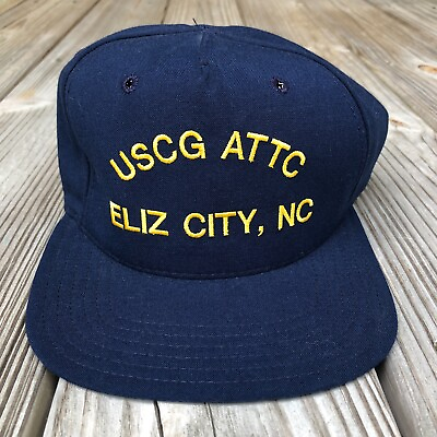 #ad US Coast Guard Hat Cap Navy Snap Back USCG ATTC Elizabeth City USA Made Aviation $11.96