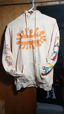 #ad Nickelodeon Rugrats Ren amp; Stimpy Hey Arnold Hoodie Hoodie Size M PullOver $17.84