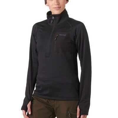 #ad Marmot Women’s Black NWT Olden Polartec 1 2 Zip Pullover Jacket size Small $49.99