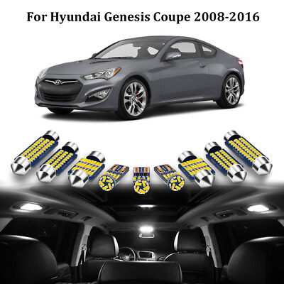 #ad 12X For Hyundai Genesis Coupe 2008 16 LED Interior Kit White License Light LED $12.98