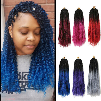 #ad 18quot; Ombre Passion Twist Crochet Hair Pre twist Crochet Braiding Hair Extensions $10.57