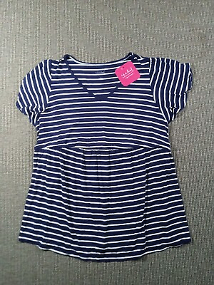 #ad Isabel Maternity Size Large Blue Stripe New With Tags Tub 18 $12.50