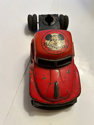 #ad Mouseketeers Disney Mickey Mouse 1950#x27;s MMM Movers Friction Toy Tin Litho Cab $98.00