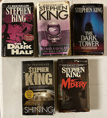 #ad Lot of 5 Vtg Stephen King Dark Half Shining Misery Dark Tower Gunslinger 1 $20.10
