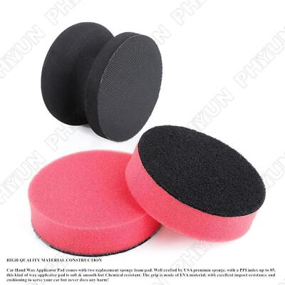 #ad Car Hand Wax Applicator Pad Kit Grip 3quot; Sponge Foam Pad For Tire Waxing Paint $17.59