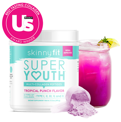 Skinny Fit Super Youth Multi Collagen Peptides Tropical Punch Flavor NEW $67.99