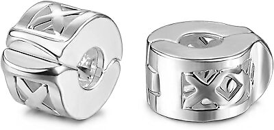 Authentic 2Pc Clip Lock Spacer Stopper Charm Bead Suits Pandora Bracelet NEW 003 #ad $12.99