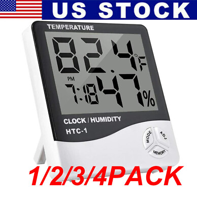 #ad Thermometer Indoor Digital LCD Hygrometer Temperature Humidity Meter Alarm Clock $15.99
