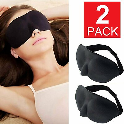 2 Pack Travel 3D Eye Mask Sleep Soft Padded Shade Cover Rest Relax Blindfold $5.55