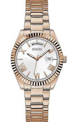 #ad Women#x27;s Guess Rose Gold Classic Day Date Crystallized Watch GW0308L3 $92.00