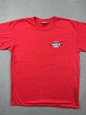 Ole Miss Groove Bowl T Shirt Adult L Red Logo Crew Tee Graphic Cotton Mens $15.99