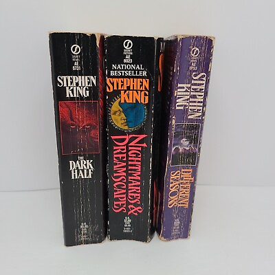 #ad Lot Of 3 VTG Stephen King Paperbacks The Dark Half Different Seasons Nightmares $9.00