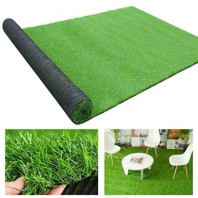 Artificial Grass Carpet Green Fake Synthetic Garden Mat Landscape Turf Lawn $11.99