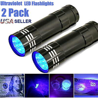 2X UV LED Flashlight Ultra Violet Blacklight Light Tactical Inspection Torch 395 $6.99