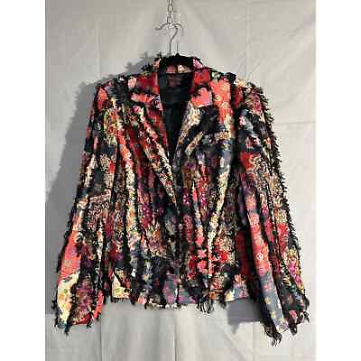 #ad Vintage Simon Chang Jacket Womens 10 Colorful Textured Floral Artsy To Wear Y2k $49.99
