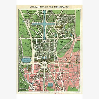 #ad Versailles; 1920s Leconte Map; First Quality Antique Reproduction $39.99