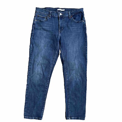 #ad LEVI#x27;S Womens Boyfriend Tapered Jeans W30 L26 Blue Dark Mid Rise $11.89