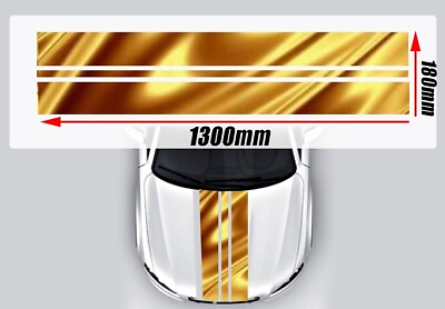 Chrome Gold Hood Stripe Decal Vinyl Sticker Racing Sport Universal #D MSS J $34.20