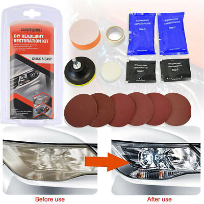 Car Headlight Lens Restoration Repair Kit Polishing Cleaner Cleaning Tools Clean $13.92