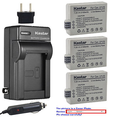 Kastar Battery AC Charger for Canon Genuine LP E5 Original LC E5 LC E5C LC E5E $6.99