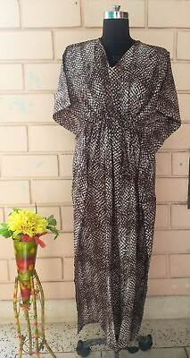 #ad Floral Print Kaftan Ladies Wear Kimono Resort Wear Gown V Neck Nice Maxi Dress $28.00