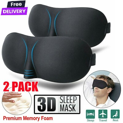 #ad 3D Sleep Mask Silk Men Women Dry Eye Mask Sleeping Padded Shade Cover Blindfold $8.82