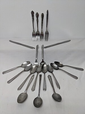 A1:16 19 Random Pieces And Different Designs Of Stainless Steel Flatware $19.95