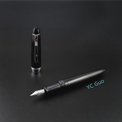 #ad Jinhao 992 Plastic Fountain Pen Screw Cap Fine Nib Black $3.30
