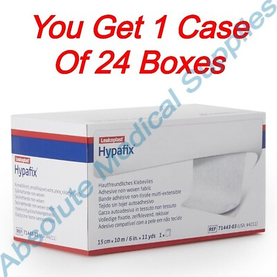 #ad *24 Packs* BSN Leukoplast Hypafix Adhesive Non Woven Fabric 6quot; x 11 Yards 4211 $399.99