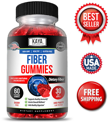 Fiber Gummies 60ct Aids Digestion Healthy Bowel Movements Lower Cholesterol #ad $10.89