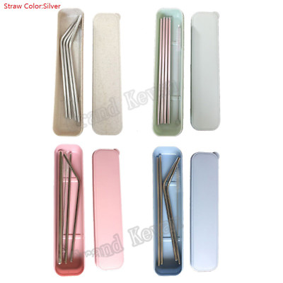#ad Reusable Drinking Straw Stainless Steel Metal Straws 4 Color Boxes for yr option $6.08