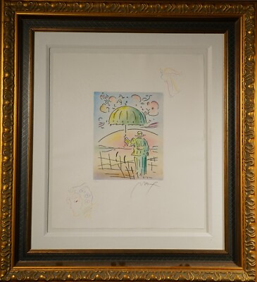 #ad Umbrella Man Classic Suite by Peter Max Etching with Hand coloring Hand Signed $3495.00