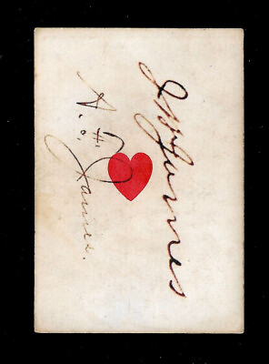#ad Jesse amp; Frank James Autograph Reproduction on Real 1800s Playing Card Old West $40.00