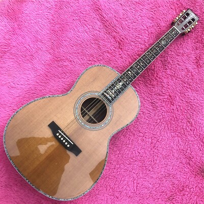 #ad 39 Inch OOO Type Solid Cedar Top Acoustic Guitar Abalone Inlay Ebony Fingerboard $448.00