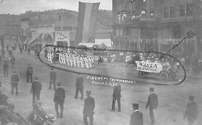 RPPC Rapid City South Dakota Firemans Tournament Parade 1909 Postcard 9487 $46.99