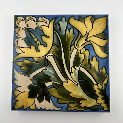 #ad Floral Pattern Tile Works Ironbridge Gorge Museum Shropshire England Tile Trivet $35.00