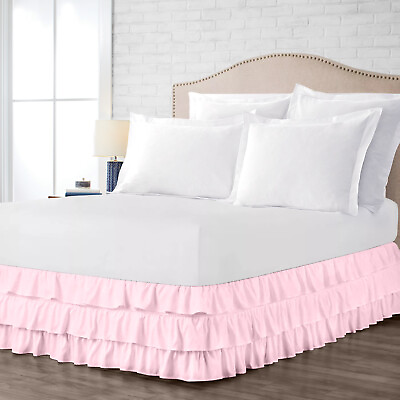 #ad 9 inch drop length Multi Ruffled Bed skirt Easy fit $37.04