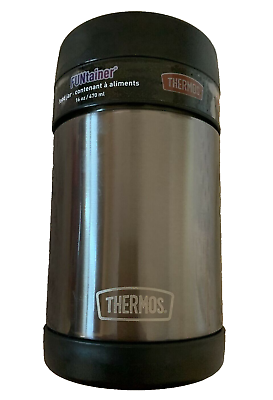Thermos Stainless Food Jar with Spoon Lunch Travel Work Smoke 16 oz New #ad $21.99
