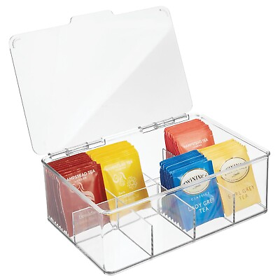 mDesign Stackable Plastic Tea Bag Organizer Kitchen Storage Box $12.99
