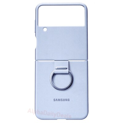#ad Genuine Samsung Galaxy Z Flip4 Silicone Cover Case with Ring Arctic Blue $10.99