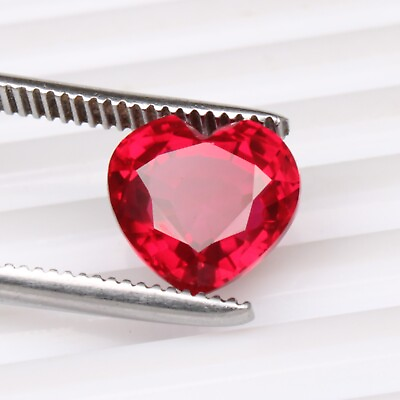 Natural Red Ruby 6.85 Ct Cut Heart Shape Loose Certified Gemstone Unheated $415.20