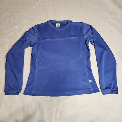 #ad Columbia Womens Base Layer Top Size M Blue Regular Fit Crew Neck Long Sleeve $8.79